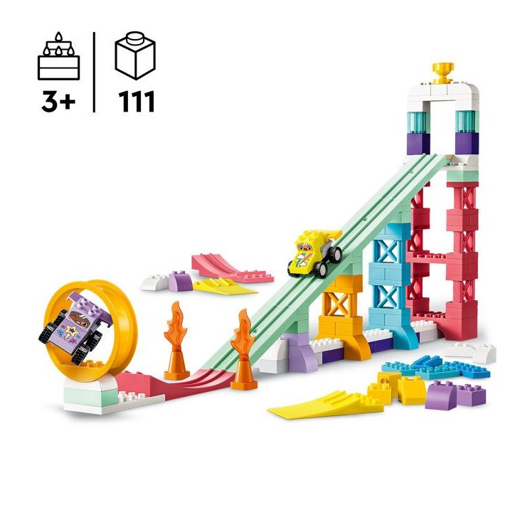 LEGO DUPLO Ma Ville 10478 Rampes Créatives 3-en-1 avec Véhicules - Jeu Éducatif des 3 ans