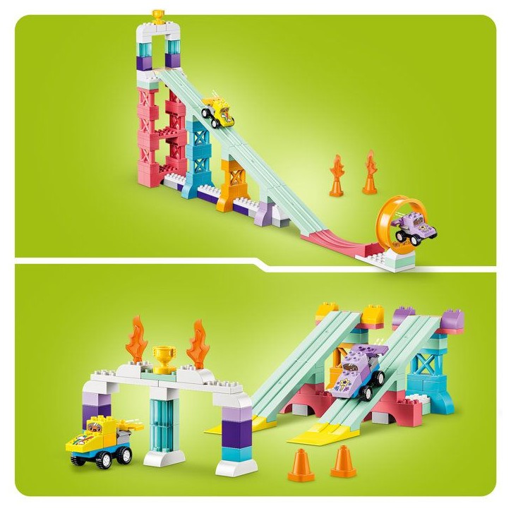 LEGO DUPLO Ma Ville 10478 Rampes Créatives 3-en-1 avec Véhicules - Jeu Éducatif des 3 ans