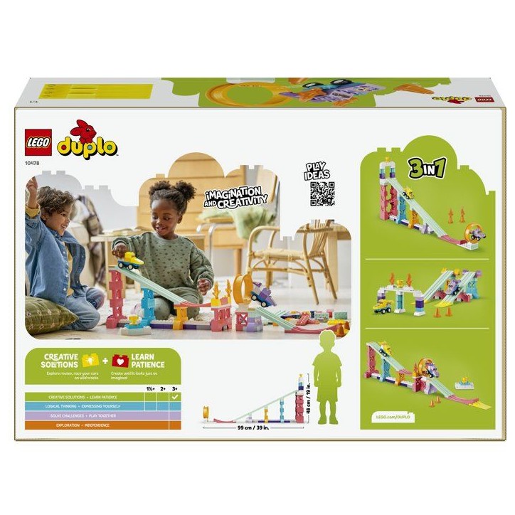 LEGO DUPLO Ma Ville 10478 Rampes Créatives 3-en-1 avec Véhicules - Jeu Éducatif des 3 ans