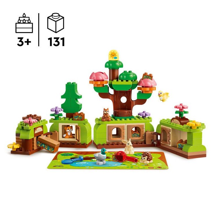 LEGO DUPLO 10480 Découverte de la Foret avec des Animaux Sauvages - Jeu Éducatif des 3 ans
