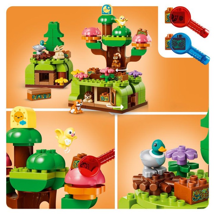 LEGO DUPLO 10480 Découverte de la Foret avec des Animaux Sauvages - Jeu Éducatif des 3 ans