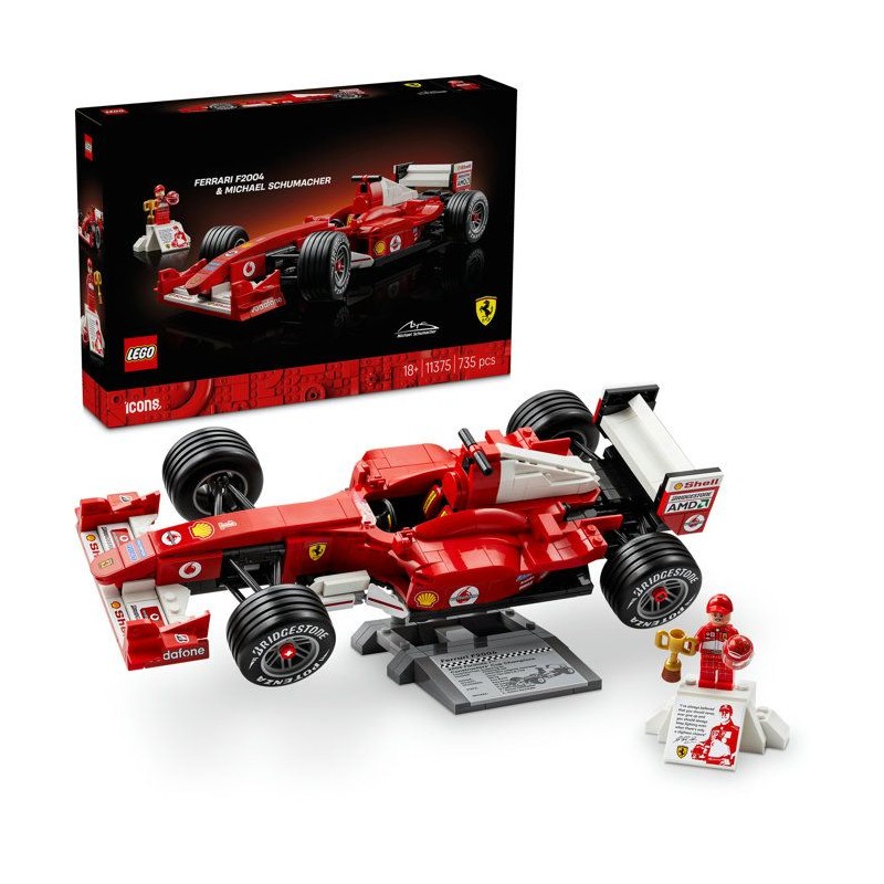 LEGO Icons 11375 Ferrari F2004 et Michael Schumacher - Maquette de Voi