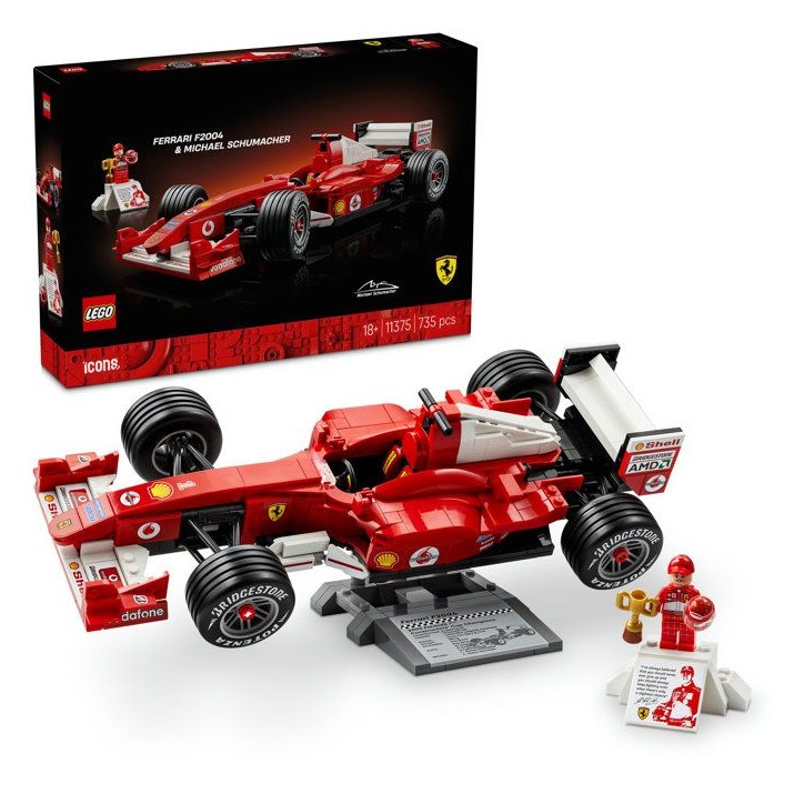 LEGO Icons 11375 Ferrari F2004 et Michael Schumacher - Maquette de Voiture F1 - Set Adulte LEGO Icons 11375 Ferrari F2004 et Michael Schumacher - Maquette de Voiture F1 - Set Adulte
