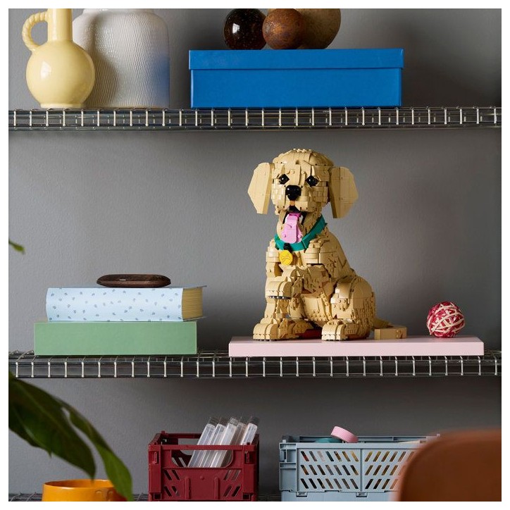 LEGO Icons 11384 Le Chiot Golden Retriever - Set pour Adulte - Maquette de Petit Chien