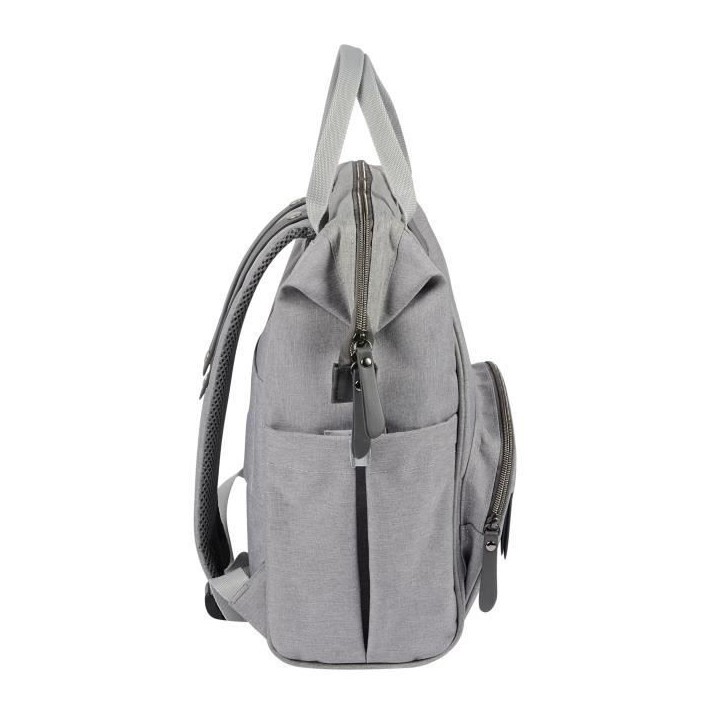BEABA Sac a Dos a Langer pour Bébé Wellington, Grande capacité de rangement, Tapis a langer inclus, Grande ouverture, Gris