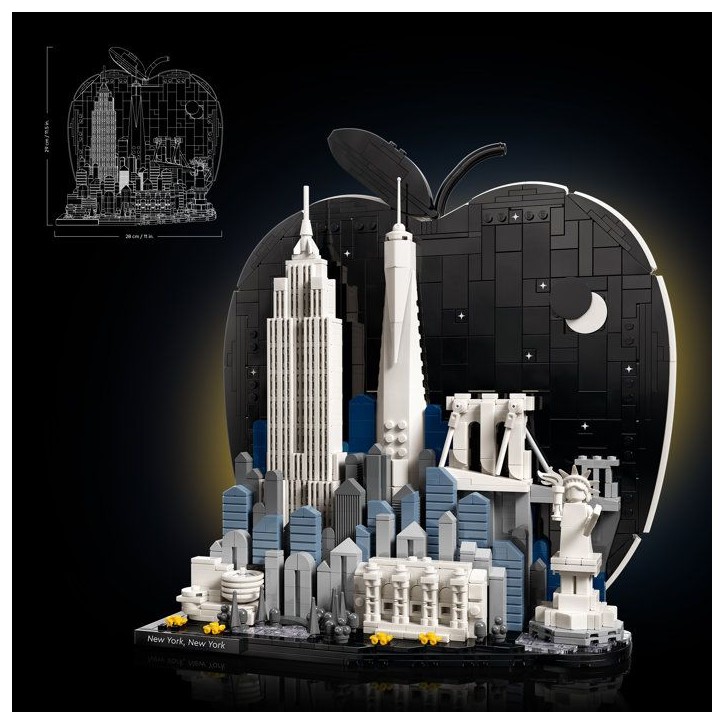 LEGO Architecture 21066 New York, La Grosse Pomme - Set de Construction Miniature - Adulte LEGO Architecture 21066 New York, La Grosse Pomme - Set de Construction Miniature - Adulte