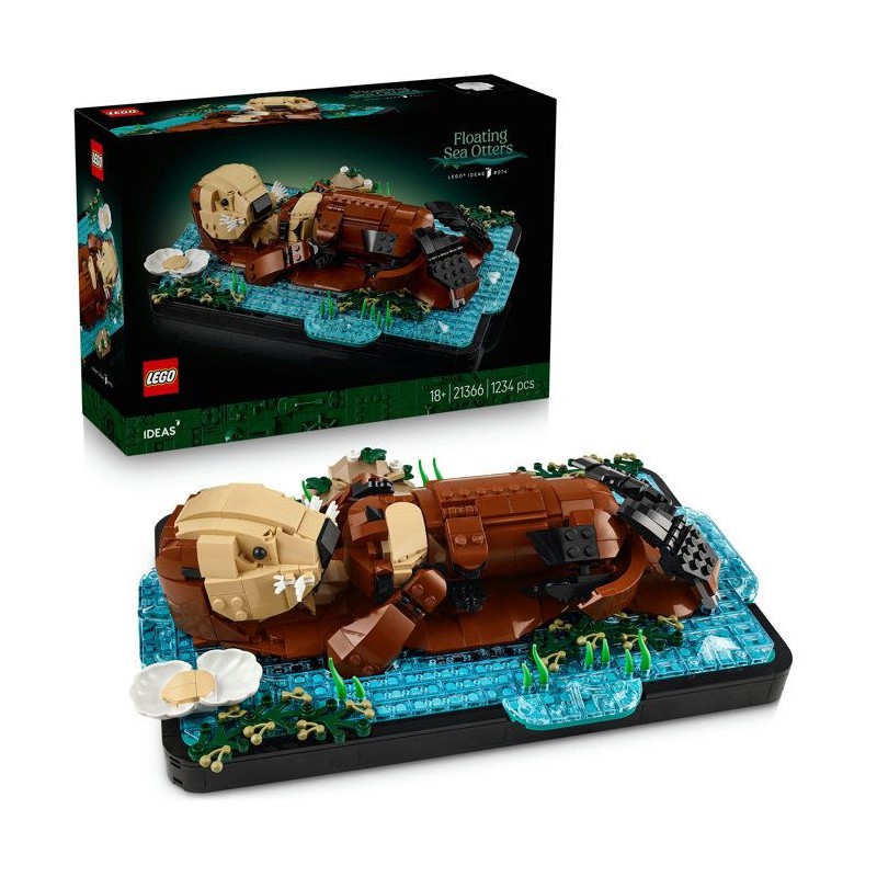 LEGO Ideas 21366 Les Loutres Câlines - Set de Construction Adulte - M