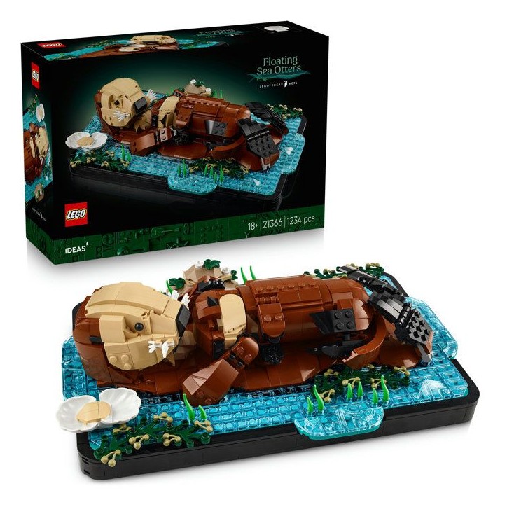 LEGO Ideas 21366 Les Loutres Câlines - Set de Construction Adulte - Maquette d'Animaux LEGO Ideas 21366 Les Loutres Câlines - Set de Construction Adulte - Maquette d'Animaux