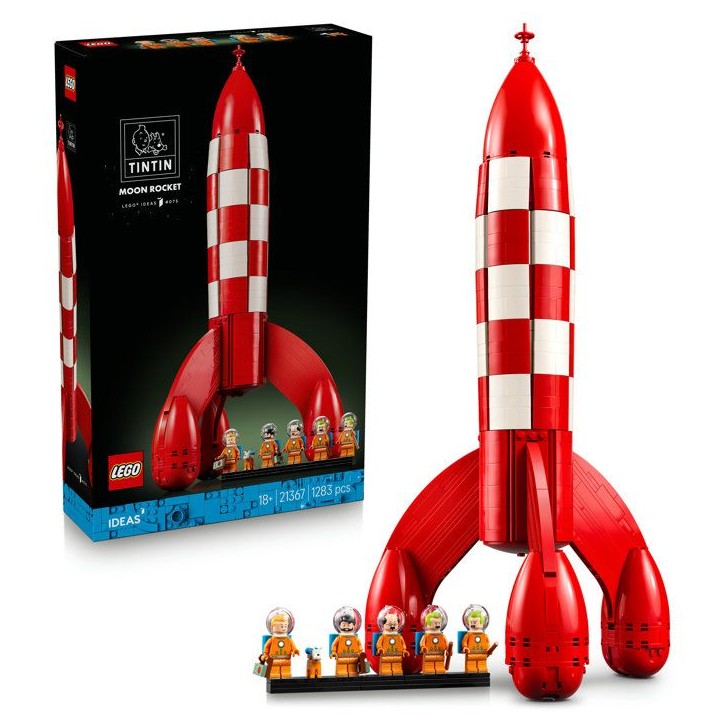 LEGO Ideas 21367 La Fusée de Tintin - Set de Construction Adulte - Maquette DIY - Cadeau