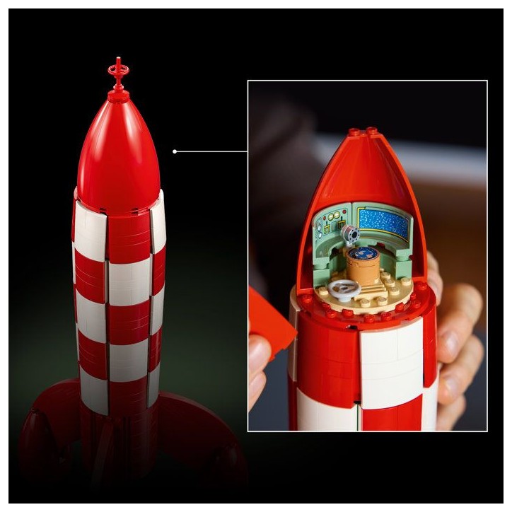 LEGO Ideas 21367 La Fusée de Tintin - Set de Construction Adulte - Maquette DIY - Cadeau