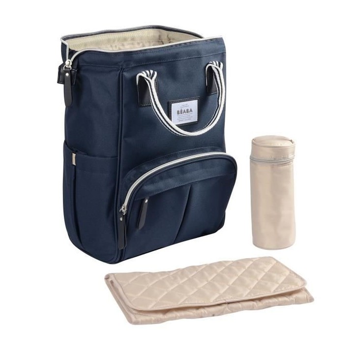 BEABA Sac a Dos a Langer pour Bébé Wellington, Grande capacité de rangement, Tapis a langer inclus, Grande ouverture, Bleu BEABA Sac a Dos a Langer pour Bébé Wellington, Grande capacité de rangement, Tapis a langer inclus, Grande ouverture, Bleu