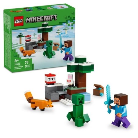 LEGO Minecraft 21583 Les Aventures de Steve dans la Taiga - Jeu Garço