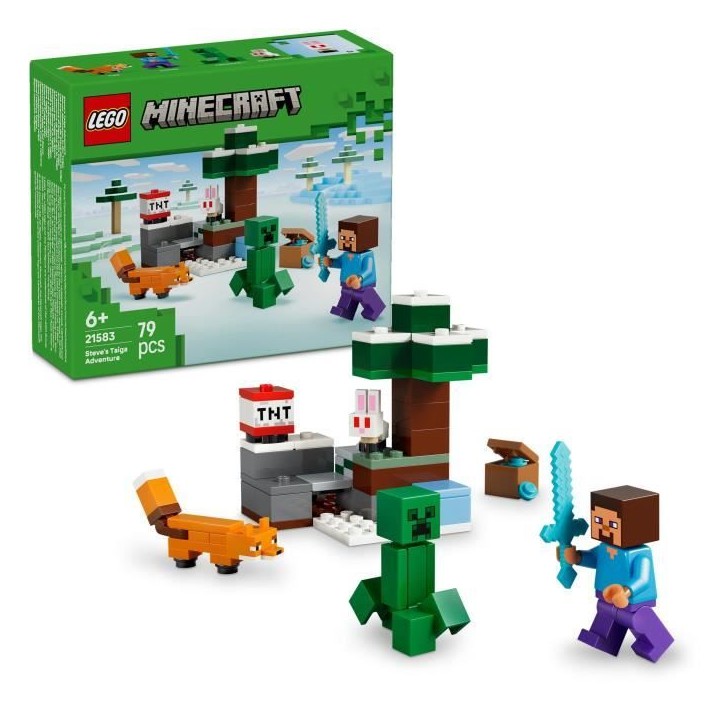LEGO Minecraft 21583 Les Aventures de Steve dans la Taiga - Jeu Garçon ou Fille des 6 ans LEGO Minecraft 21583 Les Aventures de Steve dans la Taiga - Jeu Garçon ou Fille des 6 ans
