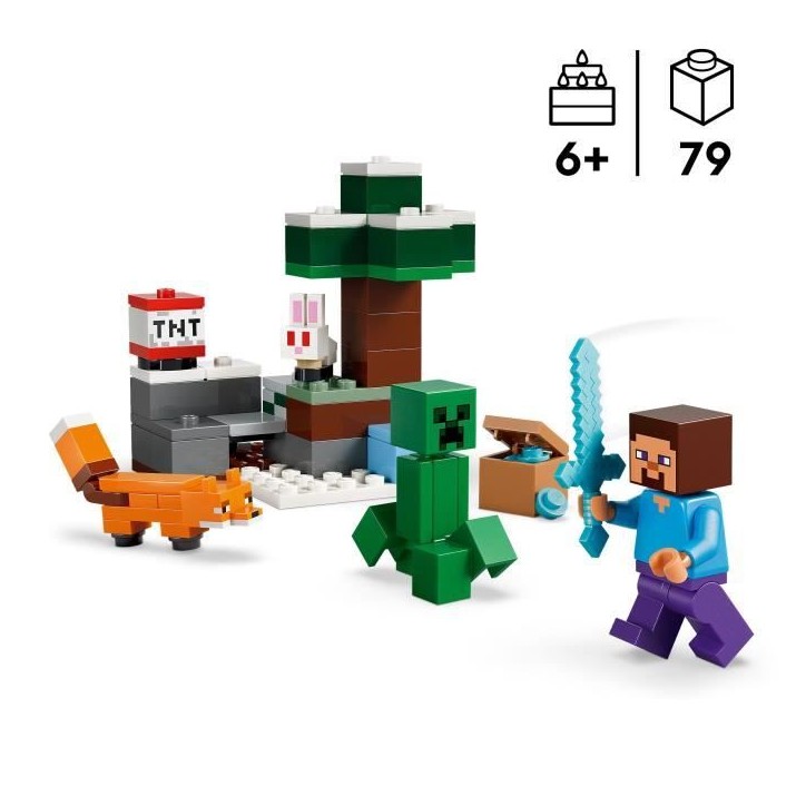 LEGO Minecraft 21583 Les Aventures de Steve dans la Taiga - Jeu Garçon ou Fille des 6 ans LEGO Minecraft 21583 Les Aventures de Steve dans la Taiga - Jeu Garçon ou Fille des 6 ans