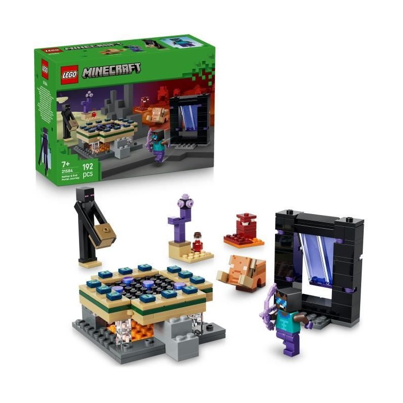 LEGO Minecraft 21584 Voyage a Travers les Portails du Nether et de l'E