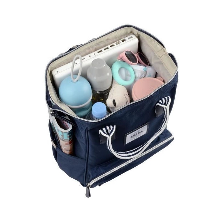 BEABA Sac a Dos a Langer pour Bébé Wellington, Grande capacité de rangement, Tapis a langer inclus, Grande ouverture, Bleu BEABA Sac a Dos a Langer pour Bébé Wellington, Grande capacité de rangement, Tapis a langer inclus, Grande ouverture, Bleu