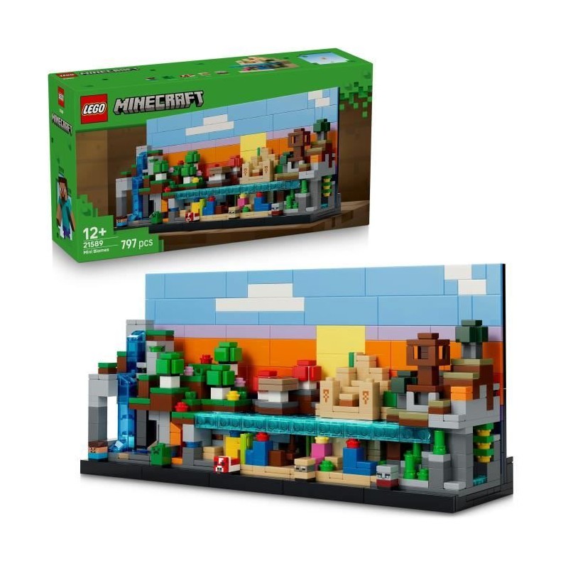 LEGO Minecraft 21589 Mini Biomes - Jouet de Construction pour Garçon