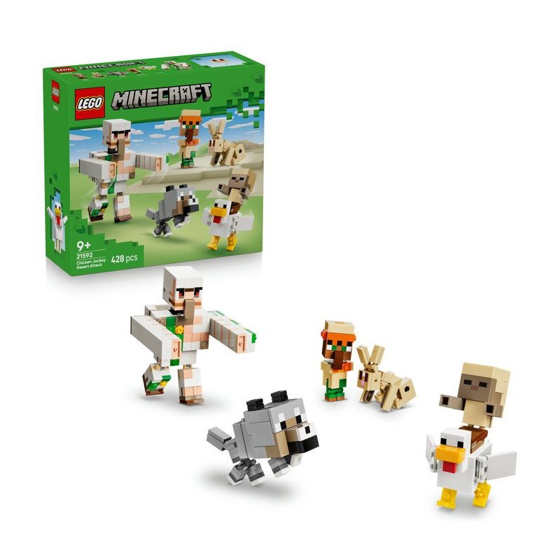 LEGO Minecraft 21592 L'Attaque du Désert du Poulet Chevauché - Jeu d