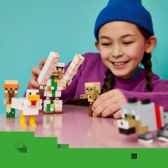 LEGO Minecraft 21592 L'Attaque du Désert du Poulet Chevauché - Jeu d