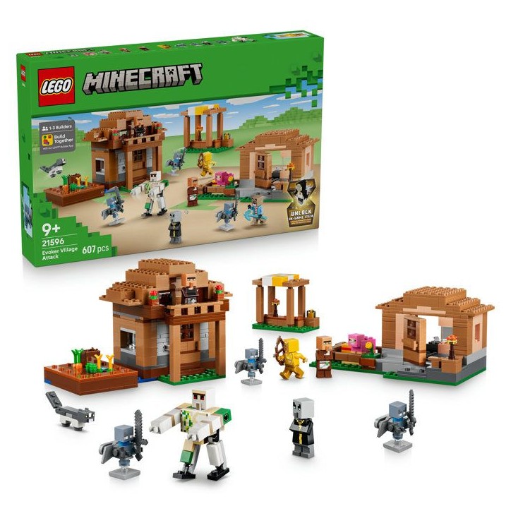 LEGO Minecraft 21596 L'Évocateur a l'Attaque du Village - Jeu 9 ans - Maquettes de Maisons LEGO Minecraft 21596 L'Évocateur a l'Attaque du Village - Jeu 9 ans - Maquettes de Maisons
