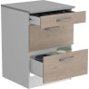 OSLO Meuble Bas 3 tiroirs + plan - Décor Chene Jackson - L 60 x P 60