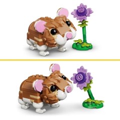 LEGO Creator 3-en-1 31376 L'Adorable Hamster et la Fleur - Jouet de Co