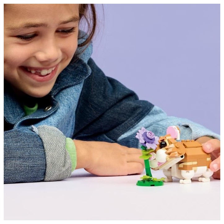 LEGO Creator 3-en-1 31376 L'Adorable Hamster et la Fleur - Jouet de Construction des 7 ans LEGO Creator 3-en-1 31376 L'Adorable Hamster et la Fleur - Jouet de Construction des 7 ans
