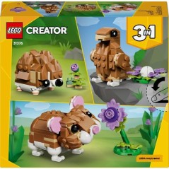LEGO Creator 3-en-1 31376 L'Adorable Hamster et la Fleur - Jouet de Co