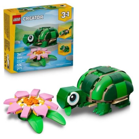 LEGO Creator 3-en-1 31377 La Tortue et la Fleur de Nénuphar - Jouet d