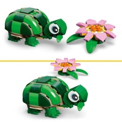 LEGO Creator 3-en-1 31377 La Tortue et la Fleur de Nénuphar - Jouet d