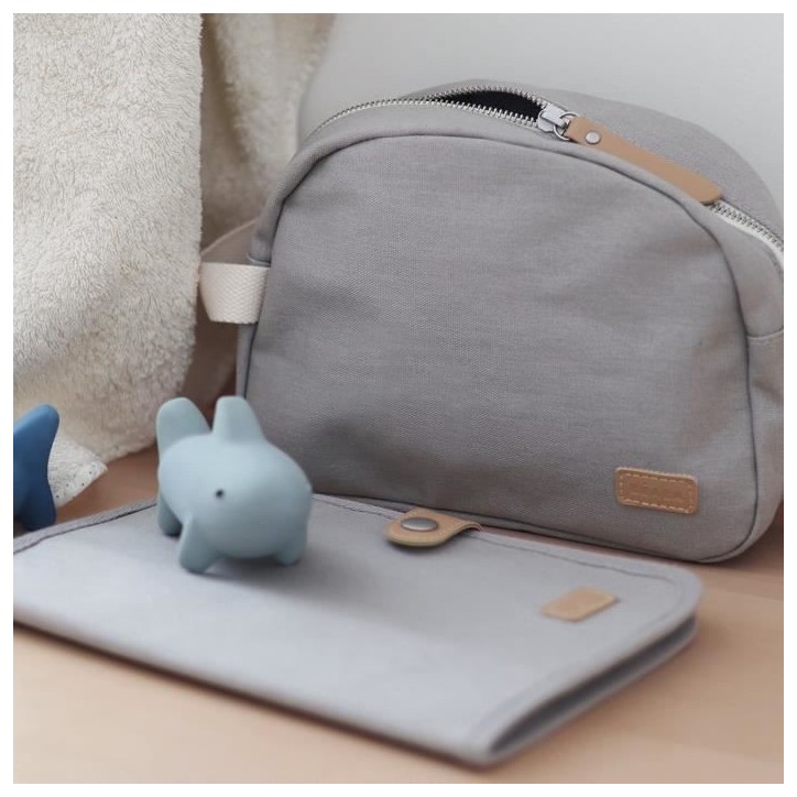 BEABA, Trousse de toilette bébé canvas gris perle