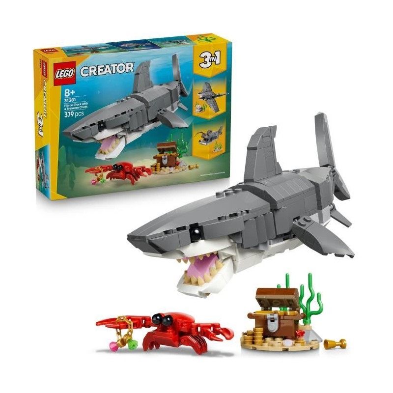LEGO Creator 3-en-1 31381 Le Redoutable Requin et le Coffre au Trésor