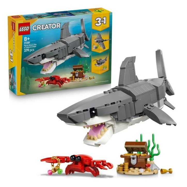 LEGO Creator 3-en-1 31381 Le Redoutable Requin et le Coffre au Trésor - Jouet des 8 ans LEGO Creator 3-en-1 31381 Le Redoutable Requin et le Coffre au Trésor - Jouet des 8 ans