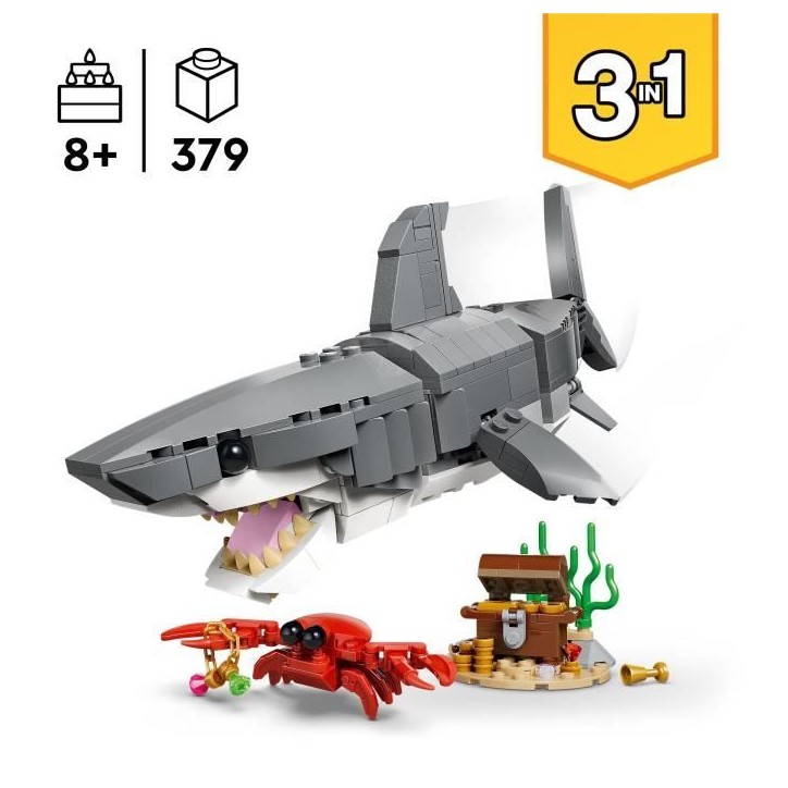 LEGO Creator 3-en-1 31381 Le Redoutable Requin et le Coffre au Trésor - Jouet des 8 ans LEGO Creator 3-en-1 31381 Le Redoutable Requin et le Coffre au Trésor - Jouet des 8 ans