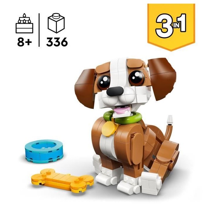 LEGO Creator 3-en-1 31382 Les Adorables Animaux : le Chiot Joueur - Jeu des 8 ans - Cadeau LEGO Creator 3-en-1 31382 Les Adorables Animaux : le Chiot Joueur - Jeu des 8 ans - Cadeau