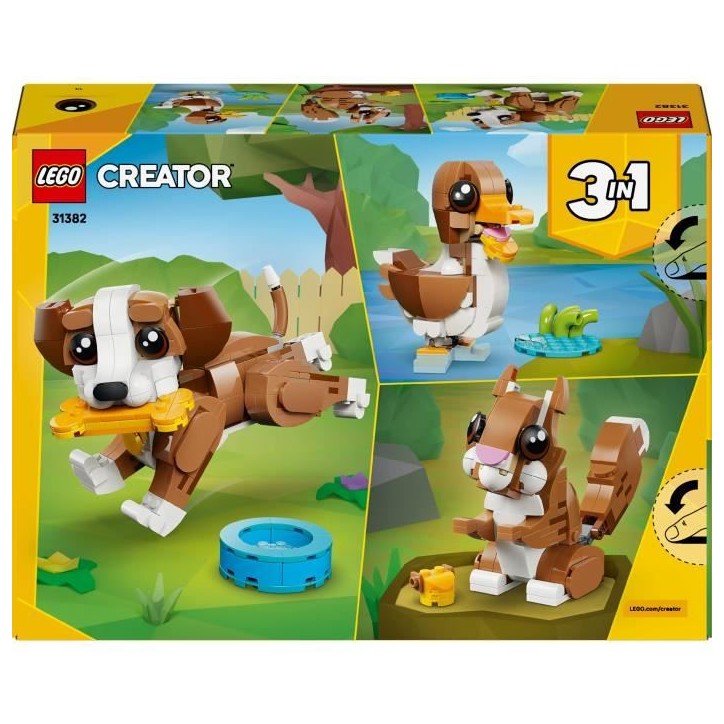 LEGO Creator 3-en-1 31382 Les Adorables Animaux : le Chiot Joueur - Jeu des 8 ans - Cadeau LEGO Creator 3-en-1 31382 Les Adorables Animaux : le Chiot Joueur - Jeu des 8 ans - Cadeau