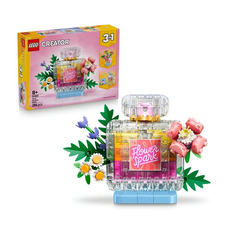 LEGO Creator 3-en-1 31383 Flacon de Parfum au Décor Floral - Jeu de C