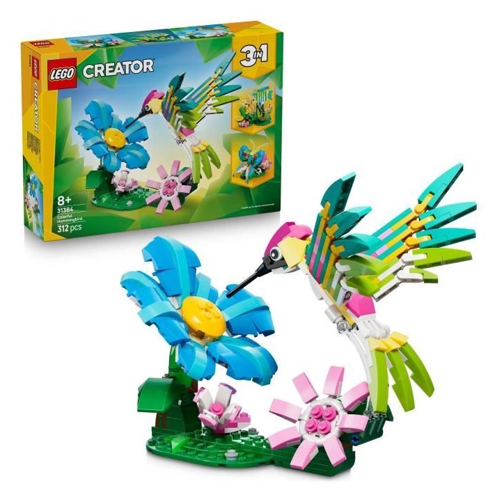 LEGO Creator 3-en-1 31384 Animaux Sauvages : le Colibri Coloré - Jeu de Construction 8 ans LEGO Creator 3-en-1 31384 Animaux Sauvages : le Colibri Coloré - Jeu de Construction 8 ans