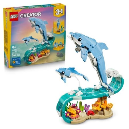 LEGO Creator 3-en-1 31385 Animaux Marins : les Beaux Dauphins - Jeu de