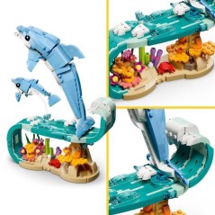LEGO Creator 3-en-1 31385 Animaux Marins : les Beaux Dauphins - Jeu de