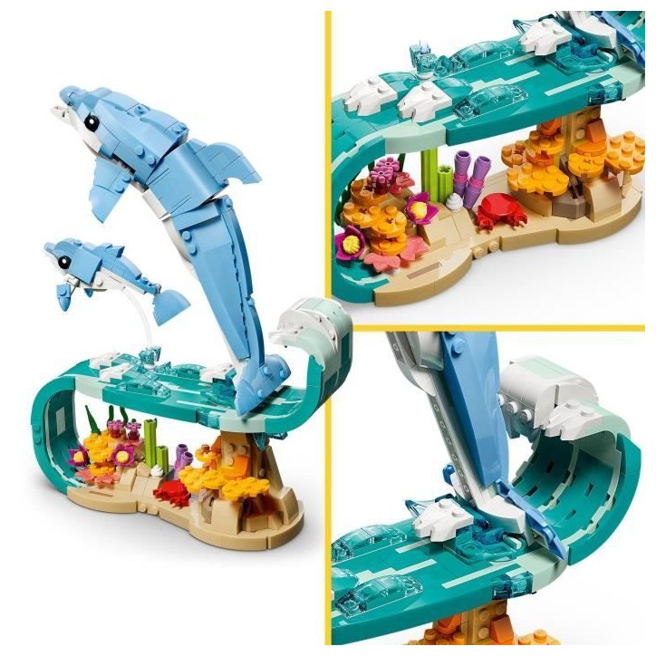 LEGO Creator 3-en-1 31385 Animaux Marins : les Beaux Dauphins - Jeu de Construction 9 ans LEGO Creator 3-en-1 31385 Animaux Marins : les Beaux Dauphins - Jeu de Construction 9 ans