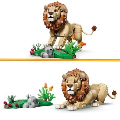 LEGO Creator 3-en-1 31386 Animaux Sauvages : Le Lion Majestueux - Jeu