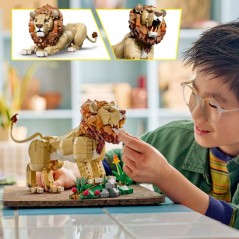 LEGO Creator 3-en-1 31386 Animaux Sauvages : Le Lion Majestueux - Jeu