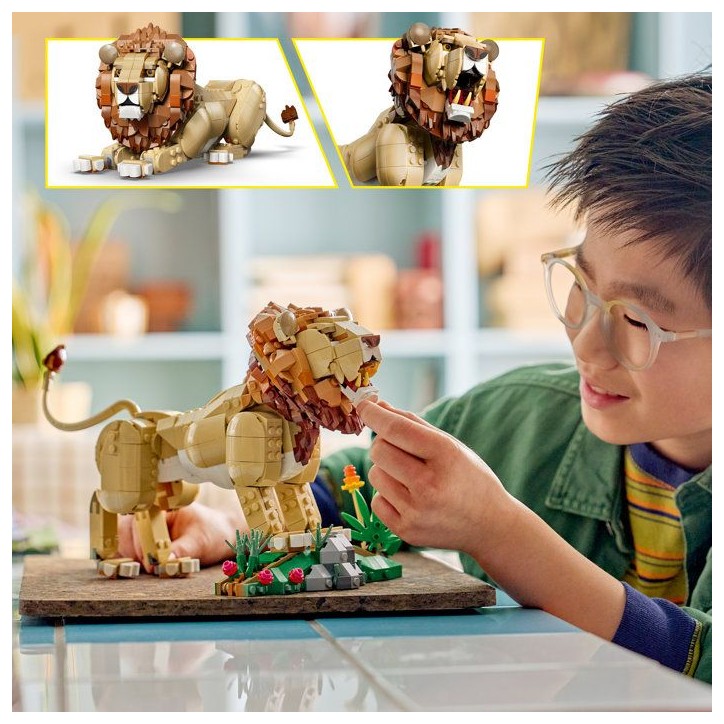 LEGO Creator 3-en-1 31386 Animaux Sauvages : Le Lion Majestueux - Jeu 9 ans - Décoration LEGO Creator 3-en-1 31386 Animaux Sauvages : Le Lion Majestueux - Jeu 9 ans - Décoration