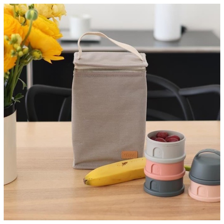 BEABA, Pochette repas bébé, isotherme, gris perle