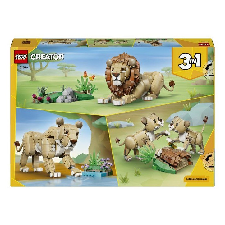 LEGO Creator 3-en-1 31386 Animaux Sauvages : Le Lion Majestueux - Jeu 9 ans - Décoration LEGO Creator 3-en-1 31386 Animaux Sauvages : Le Lion Majestueux - Jeu 9 ans - Décoration