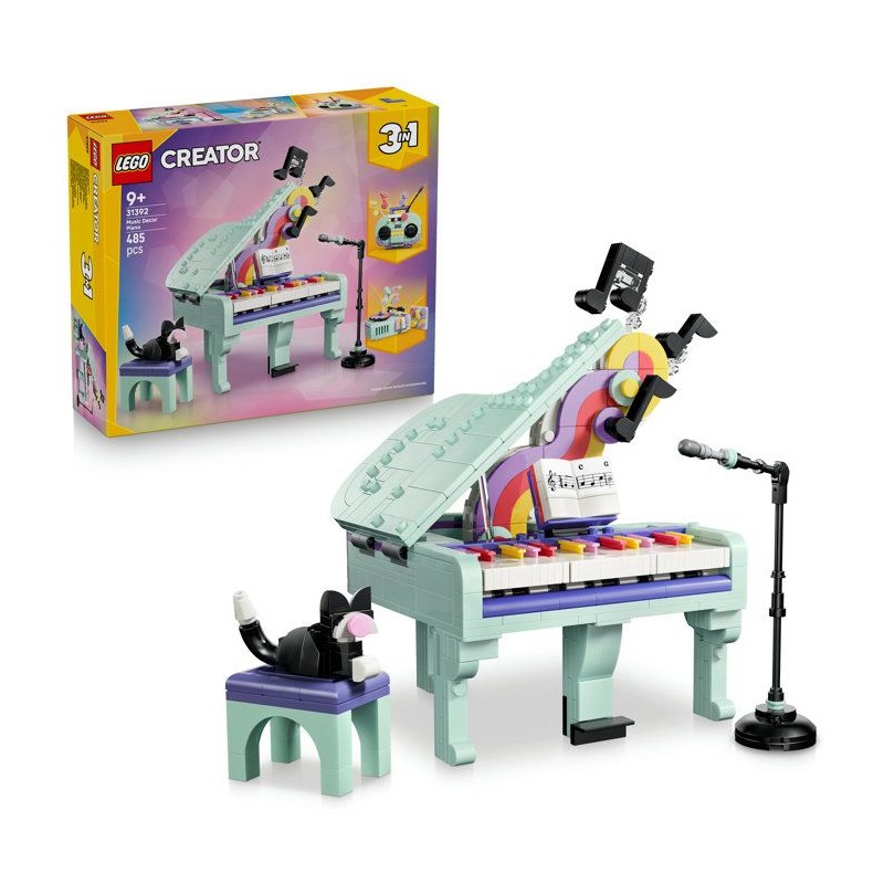 LEGO Creator 3-en-1 31392 Décoration Musicale : Piano et Chat - Jouet