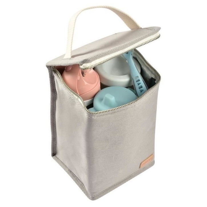 BEABA, Pochette repas bébé, isotherme, gris perle