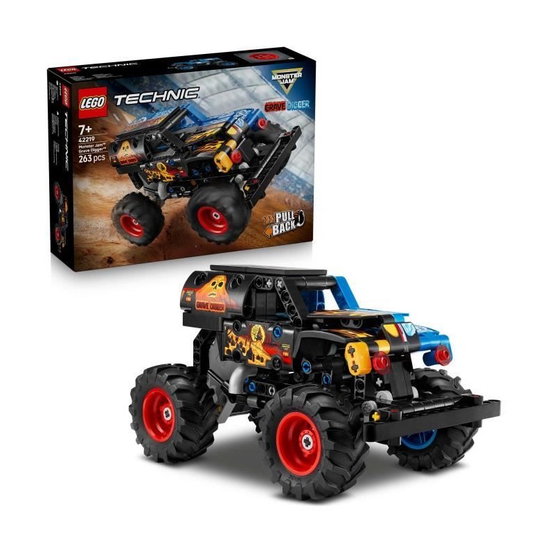LEGO Technic 42219 Monster Jam Grave Digger - Feu et Glace - Jeu de Co