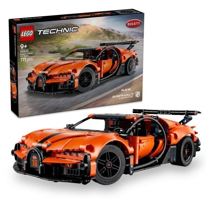 LEGO Technic 42222 Hypercar Bugatti Chiron Pur Sport - Jouet Voiture des 9 ans - Cadeau